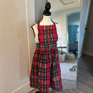 Avon Plaid apron with Ruffle